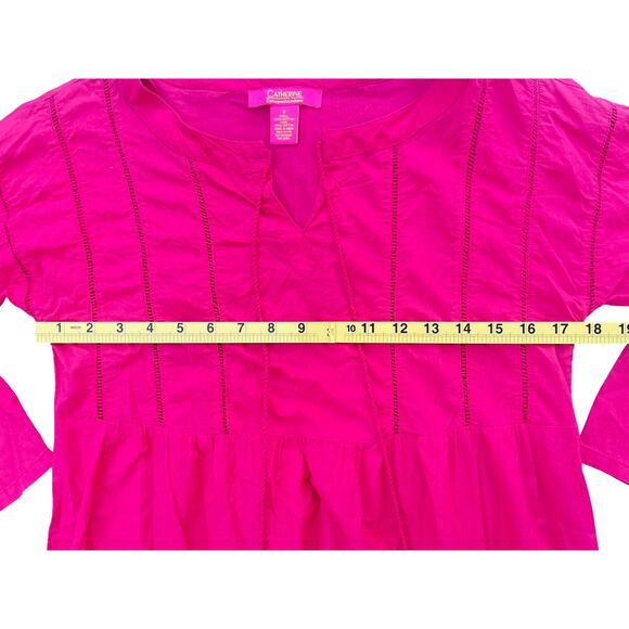 Catherine Malandrino Pink Cotton Tassel Hem Boho Dress - Size Small - Picture 5 of 9